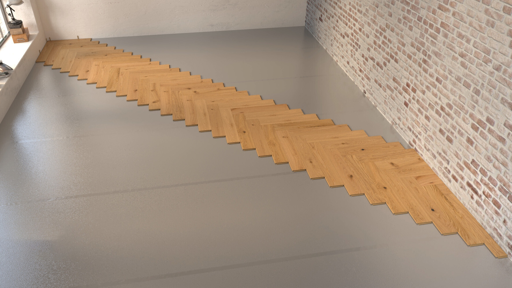 Der erste diagonale Fischgrätzopf Der erste diagonale Fischgrätzopf